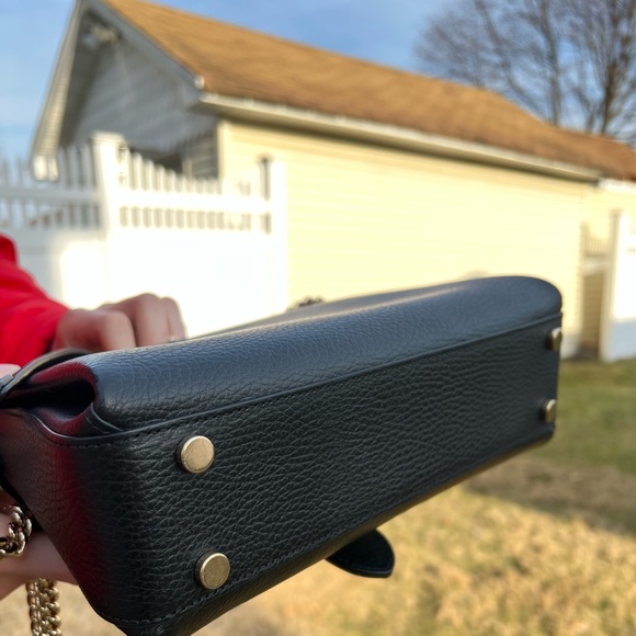 Gucci Dollar Calfskin Interlocking G Top Handle Shoulder Bag Black - Picture 10 of 15